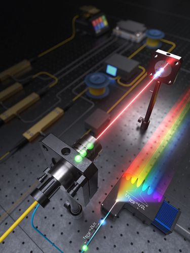 광 주파수 빗 기반 절대길이 측정 시스템 모식도[한국표준과학연구원 제공. 재판매 및 DB 금지]