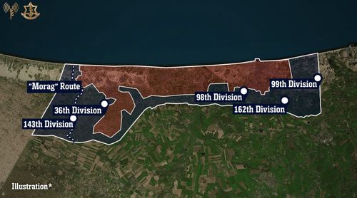 "가자지구 65% 통제"[이스라엘군 제공. 재판매 및 DB 금지]