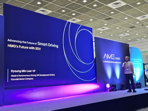 9일 자율주행 산업 콘퍼런스에서 발표하는 이경민 현대차 상무[촬영 임성호]