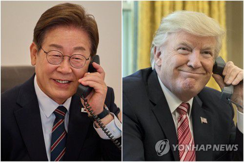 통화하는 이재명 대통령(왼쪽)과 트럼프 미국 대통령[EPA=연합뉴스·연합뉴스 자료사진. 재판매 및 DB 금지]