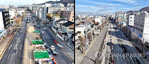 광주도시철도 공사 전후[광주시 제공. 재판매 및 DB 금지]