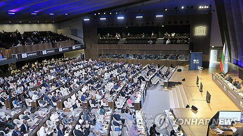 제47차 유네스코 세계유산위원회(서울=연합뉴스) 12일 오전(현지시간) 프랑스 파리 유네스코 본부에서  제47차 유네스코 세계유산위원회가 열리고 있다. 2025.7.12 [국가유산청 제공, 재판매 및 DB 금지] photo@yna.co.kr