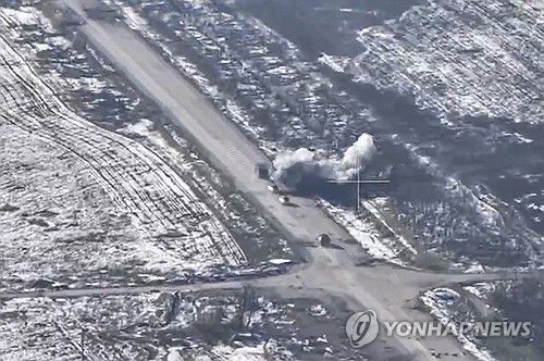 러시아군이 제공한 드론 촬영 영상[EPA=연합뉴스 자료사진. 재판매 및 DB 금지]