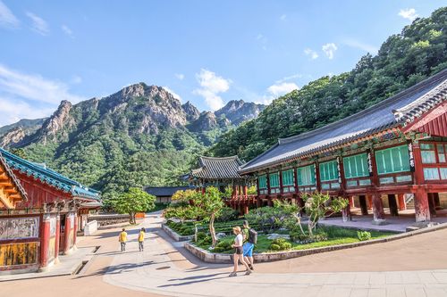 신흥사에서 바라본 권금성[사진/백승렬 기자]