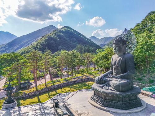 통일대불 청동좌상[사진/백승렬 기자]