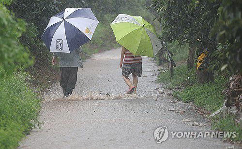 호우경보 발령된 청도서 산사태, 대피하는 주민(청도=연합뉴스) 윤관식 기자 = 청도에 호우경보와 산사태경보가 발령된 17일 산사태가 발생한 경북 청도군 청도읍 구미리 한 마을에서 주민들이 대피하고 있다. 2025.7.17 psik@yna.co.kr