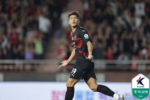 골 세리머니 하는 포항 이호재.[한국프로축구연맹 제공. 재판매 및 DB 금지]