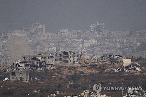 이스라엘 폭격에 폐허가 된 가자지구 [AP=연합뉴스 자료사진. 재판매 및 DB금지]