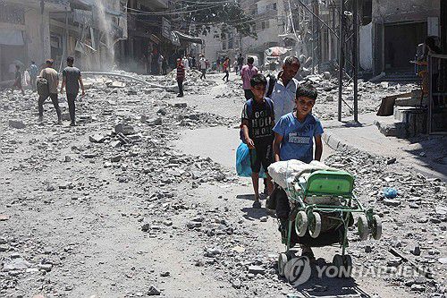 폐허 된 가자지구[AFP 연합뉴스 자료사진. 재판매 및 DB 금지]