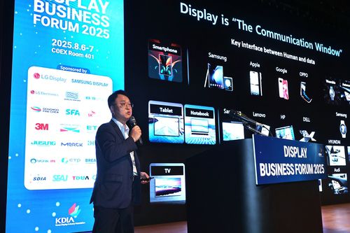 기조연설 중인 조성찬 삼성디스플레이 부사장[한국디스플레이산업협회 제공. 재판매 및 DB 금지]