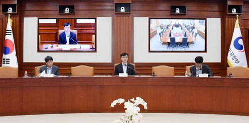 임기근 차관, 제21차 재정집행 점검회의(서울=연합뉴스) 임기근 기획재정부 차관이 8월 7일 오후 서울 종로구 정부서울청사에서 열린 '제21차 재정집행 점검회의'를 주재, 모두발언을 하고 있다. (사진 = 기획재정부 제공)