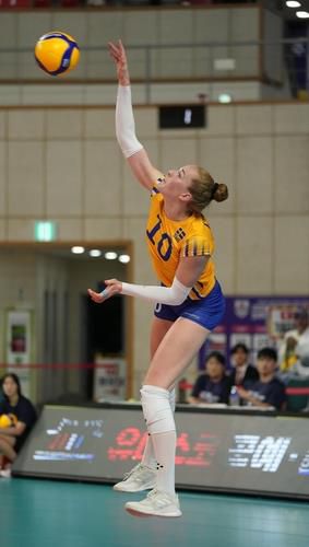 스웨덴 여자배구 대표팀의 주포 이사벨 하크[대한배구협회 제공. 재판매 및 DB 금지]