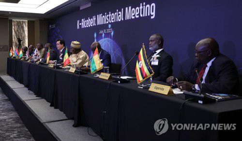 2023년 7월 서울서 열린 K-라이스벨트 농업장관회의 브리핑[연합뉴스 자료사진. 재판매 및 DB 금지]