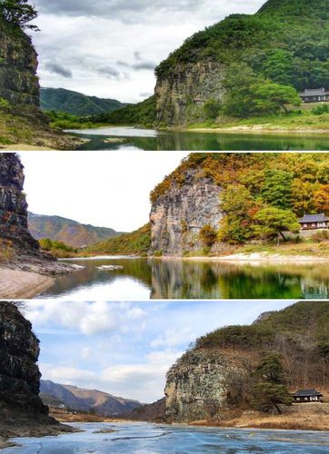 계절별 안동 고산정 일원 전경자연유산위원회 회의록에 포함된 사진 [국가유산청 제공. 재판매 및 DB 금지]