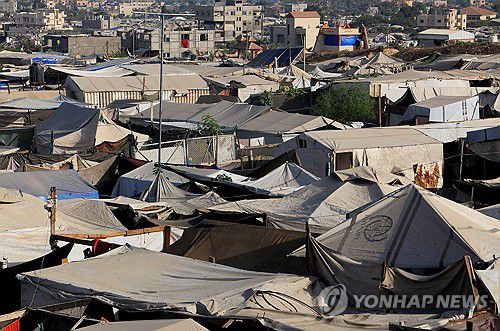 가자지구 남부 칸유니스의 난민촌[로이터 연합뉴스 자료사진. 재판매 및 DB 금지]