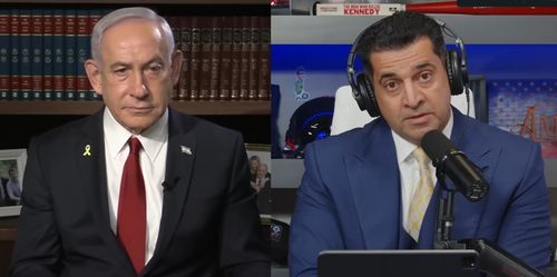 팟캐스트 인터뷰서 '아르메니아인 대량학살' 관련 답하는 네타냐후 총리[유튜브 캡처. 재판매 및 DB 금지]