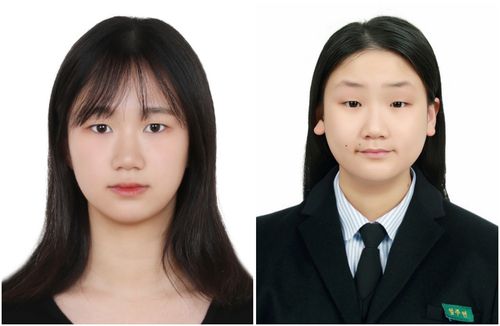 인천과학고 이정민 학생(왼쪽)과 대전어은중 엄주연 학생[과학기술정보통신부 제공. 재판매 및 DB 금지]