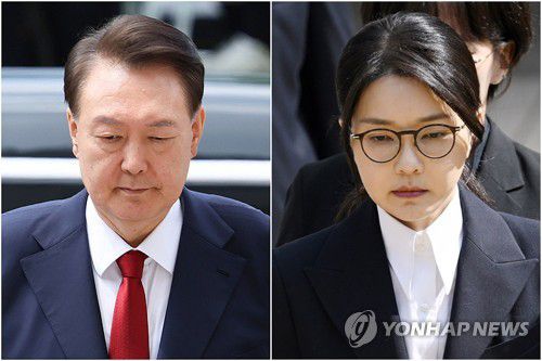 윤석열 전 대통령(왼쪽)과 김건희 여사[사진공동취재단 제공] 2025.7.9 2025.8.12