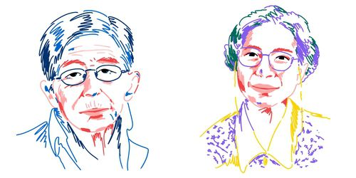 시인 김규동(왼쪽)과 홍윤숙[대산문화재단 제공. 재판매 및 DB 금지]