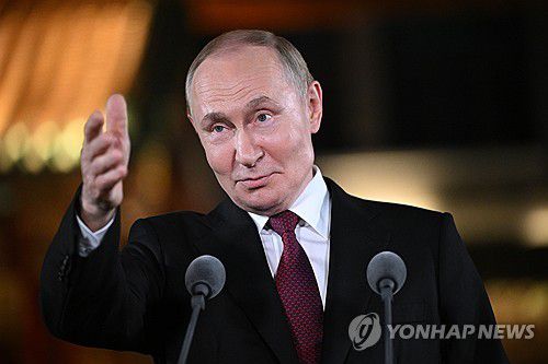 기자회견 중인 푸틴[TASS=연합뉴스 자료사진. 재판매 및 DB 금지]