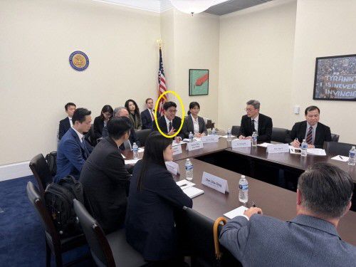 추추이정 대만 대륙위원회 주임위원(노란 원)[미국 연방하원 중국공산당 문제 특별위원회 엑스(X·옛 트위터) 캡처. 재판매 및 DB 금지]