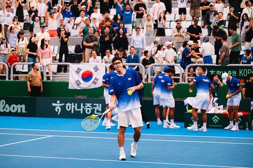 13일 경기에서 승리한 정현[대한테니스협회 제공. 재판매 및 DB 금지]