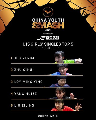 중국 유스 스매시 U-15 여자단식 참가 선수 랭킹 1위에 오른 허예림[WTT 인스타그램 캡처. 재판매 및 DB 금지]