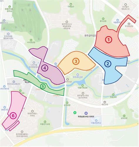 원주혁신도시 상인회 골목형상점가 구역도(안)[건강보험심사평가원 제공.재판매 및 DB 금지]