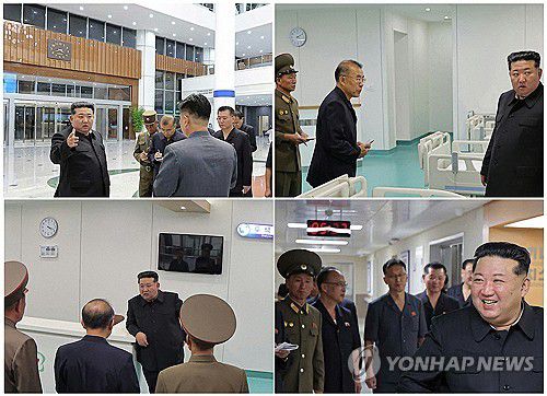 김정은, 한밤중 평양종합병원 시찰한듯(평양 조선중앙통신=연합뉴스) 김정은 북한 국무위원장이 지난 23일 준공을 앞둔 평양종합병원을 시찰했다고 조선중앙통신이 24일 보도했다. 밖이 캄캄해 한밤중 또는 새벽으로 추정되는 가운데 병원 내부에 걸린 시계가 3시 40분, 4시 10분, 4시 20분, 5시 37분 등을 가리키고 있다. 2025.9.24      [국내에서만 사용가능. 재배포 금지. For Use Only in the Republic of Korea. No Redistribution] nkphoto@yna.co.kr