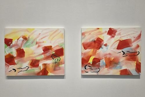 이강소 작 '바람이 분다'(대구=연합뉴스) 박의래 기자 = 26일 대구미술관에서 열리고 있는 이강소 회고전 '곡수지유: 실험은 계속된다'에 전시된 이강소 작 '바람이 분다'. 2025.9.27. laecorp@yna.co.kr