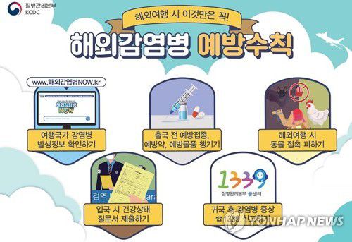 해외감염병 예방수칙[질병관리본부 제공]