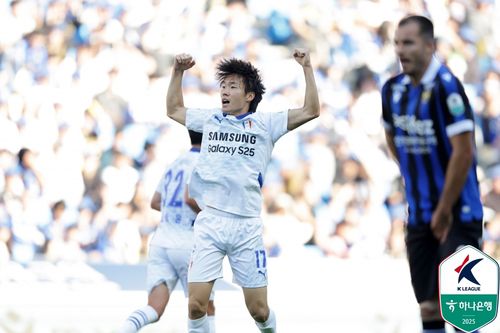 동점 골 터트린 수원 이민혁.[한국프로축구연맹 제공. 재판매 및 DB 금지]