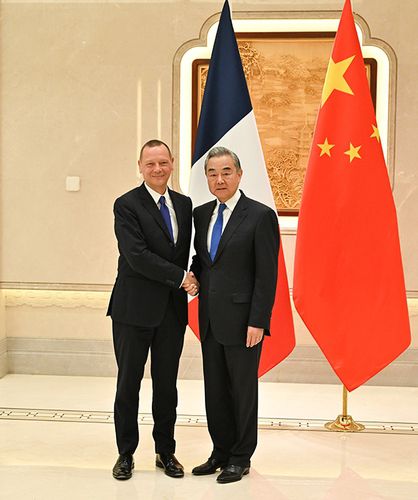 15일 중국 항저우에서 열린 제27차 중국-프랑스 전략대화[중국 외교부 제공. 재판매 및 DB 금지]