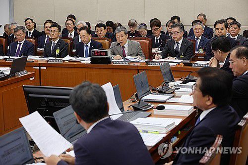 차순도 한국보건산업진흥원장 답변(서울=연합뉴스) 박동주 기자 = 차순도 한국보건산업진흥원장이 22일 서울 여의도 국회 보건복지위원회에서 열린 국정감사에서 의원질의에 답하고 있다. 2025.10.22 pdj6635@yna.co.kr