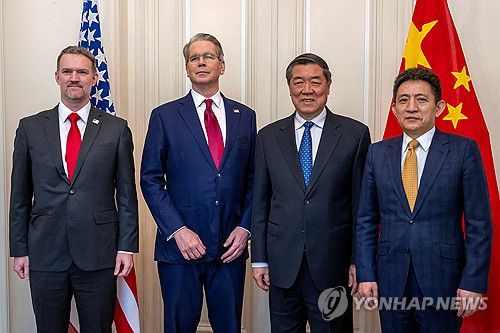 '미중 무역협상' 양국 대표단[로이터 연합뉴스 자료사진. 재판매 및 DB금지]