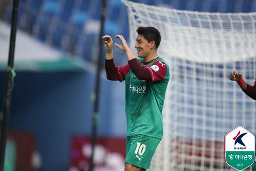 골세리머니를 펼치는 대전 주민규[한국프로축구연맹 제공. 재판매 및 DB 금지]