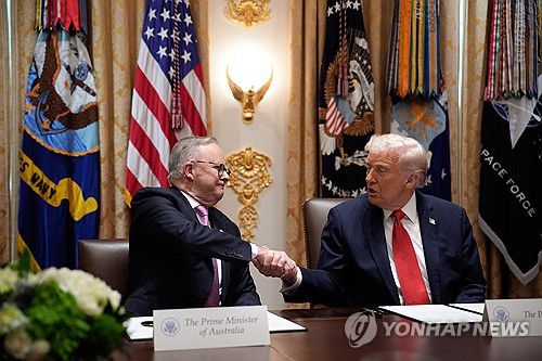 미국·호주 정상회담[UPI 연합뉴스 자료사진. 재판매 및 DB 금지]