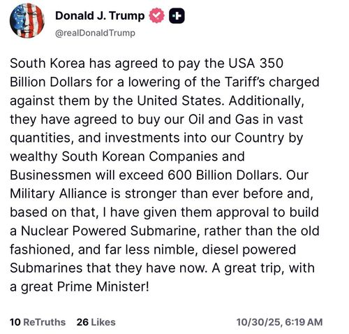 정상회담 설명하며 대통령 대신 '총리'로 잘못 표기한 도널드 트럼프 대통령 SNS[도널드 트럼프 대통령 트루스소셜 캡쳐]