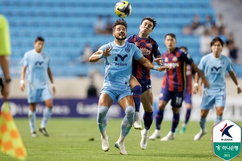 대구FC와 수원FC의 경기 장면.[한국프로축구연맹 제공. 재판매 및 DB 금지]