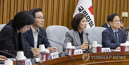 지방선거 총괄기획단 회의에서 발언하는 나경원 단장(서울=연합뉴스) 황광모 기자 = 국민의힘 지방선거 총괄기획단장인 나경원 의원이 7일 국회에서 열린 기획단 회의에서 발언하고  있다. 2025.11.7 hkmpooh@yna.co.kr