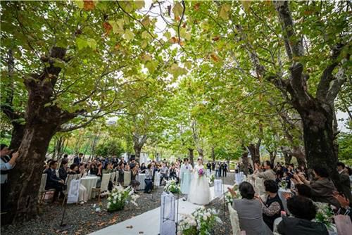 부산시민공원에서 진행된 결혼식[부산시 제공. 재판매 및 DB 금지]