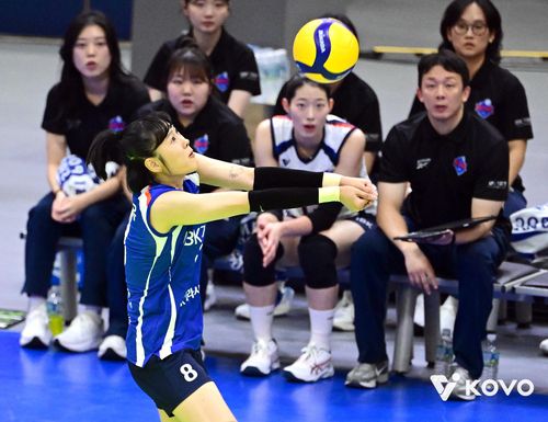 리시브하는 IBK기업은행의 리베로 임명옥[한국배구연맹 제공. 재판매 및 DB 금지]