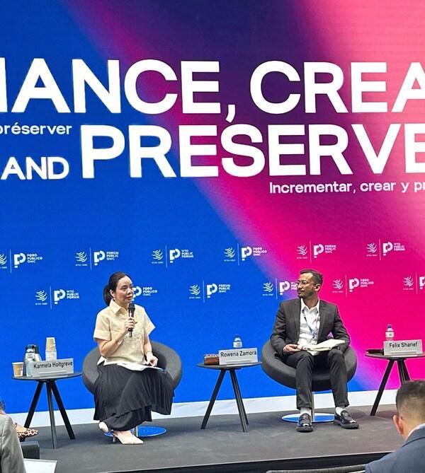 Rowena Zamora, Chief Strategy Officer of Mynt, the parent company of GCash, and Felix Sharief, vice president of Public Policy and Government Relations at DANA talk about views on ASEAN standardizing cross-border regulations to accelerate MSMEs’ digital shift