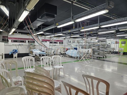 람밤 병원 지하병동 수술실(하이파=연합뉴스) 이귀원 기자 = 지난 11일 이스라엘 북부 하이파에 위치한 람밤 병원의 지하 비상병동 수술실. 2025.11.19