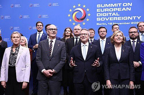 18일 독일 베를린에서 열린 '유럽 디지털 주권 정상회의'[로이터 연합뉴스 재판매 및 DB 금지]