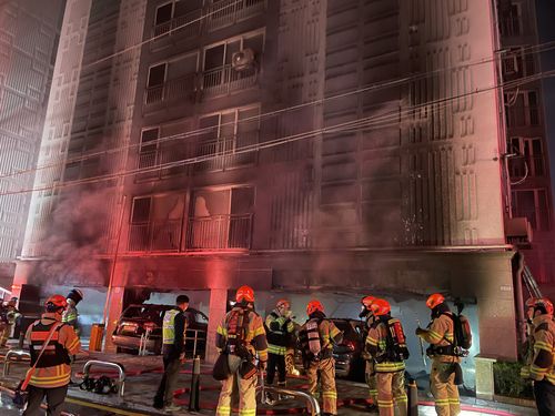 서울 양천구 신월동 아파트 주차장 화재[촬영 강류나 수습기자]