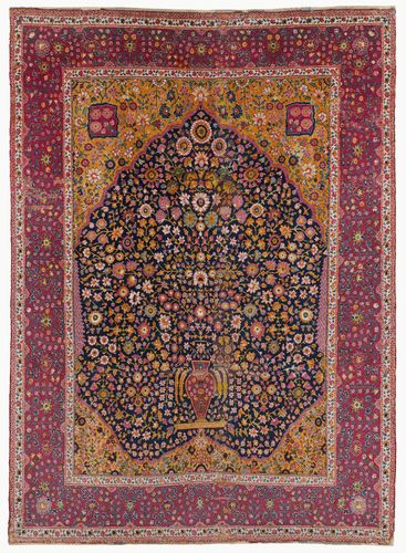 천 송이의 꽃과 벽감무늬 카펫무굴 제국 18세기, 북인도 [카타르 이슬람예술박물관 제공. 재판매 및 DB 금지]