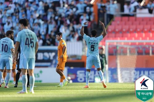 득점을 기뻐하는 대구 지오바니[한국프로축구연맹 제공. 재판매 및 DB 금지]