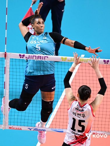 GS칼텍스 실바의 공격[한국배구연맹 제공. 재판매 및 DB금지]