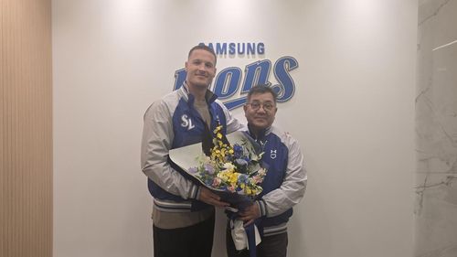 삼성 라이온즈 새 외국인 투수 맷 매닝(왼쪽)[삼성 라이온즈 제공. 재배포 및 DB 금지]